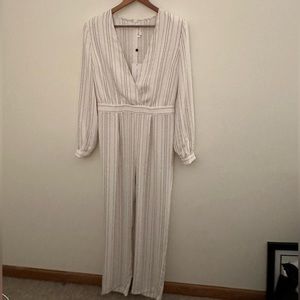 NWT Lovers & Friends Study Abroad Stripe Print Nautical Straight Leg Jumpsuit